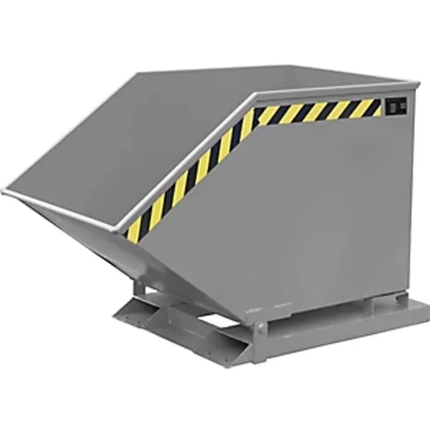 EUROKRAFTpro Tilting Skip for Metal Swarf, Capacity 600 Litres, Mouse Grey