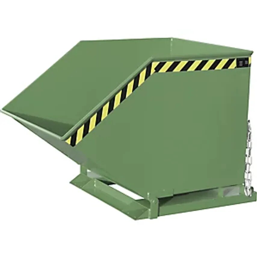 EUROKRAFTpro Tilting Skip for Metal Swarf, Capacity 800 Litres, Reseda Green