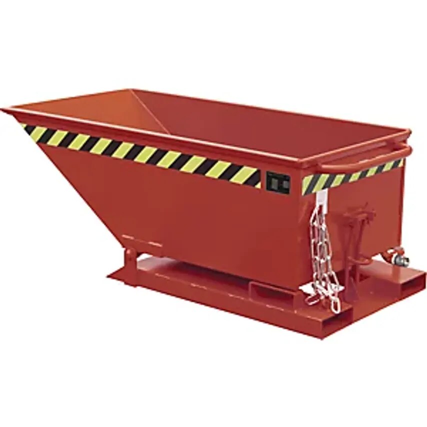 Tilting Skip for Metal Swarf, Low Profile Design, Capacity 250 Litres, Flame Red