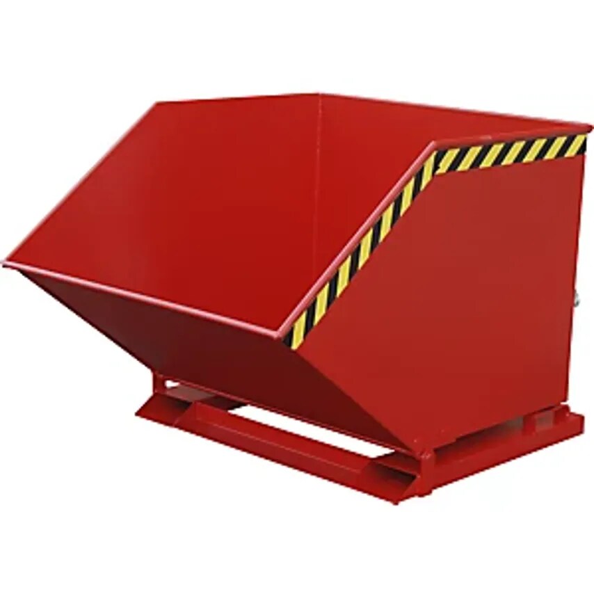 EUROKRAFTpro Tilting Skip for Metal Swarf, Capacity 1000 Litres, Flame Red