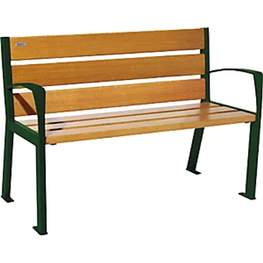 PROCITY Silaos Wooden Bench with Back Rest, Height 866 mm, Length 1200 mm, Moss