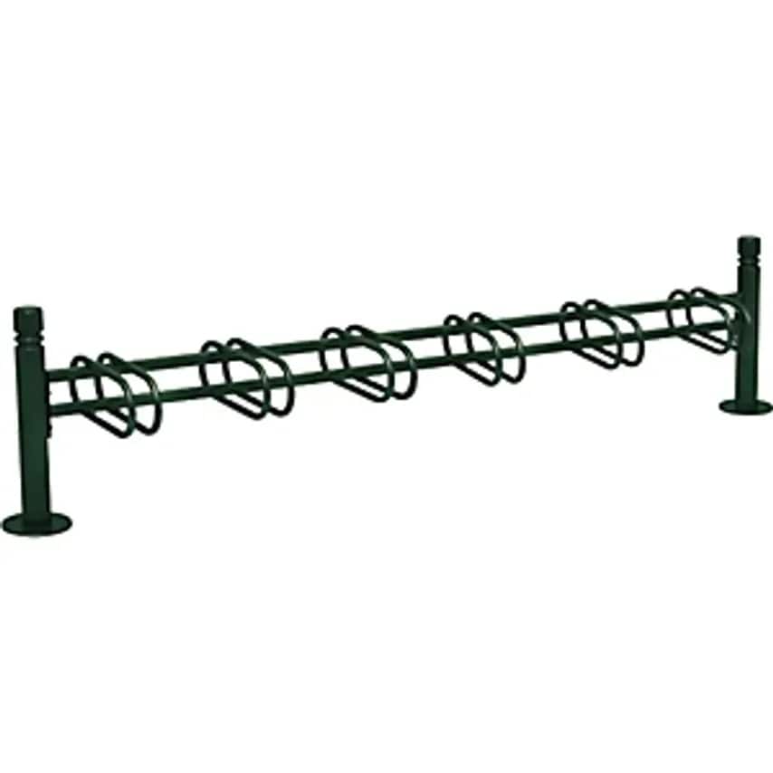 PROCITY City Bicycle Rack, 6 Parking Spots, Single-Sided, Moss Green