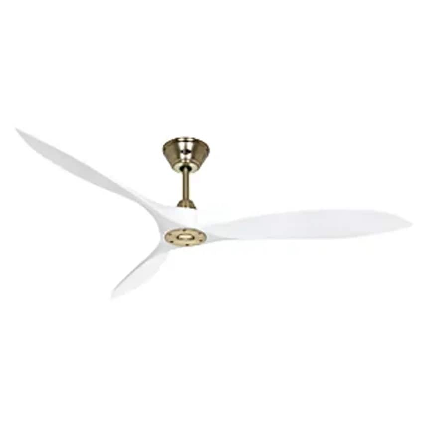 CASAFAN Eco Airscrew Ceiling Fan, Rotor Blade 1520 mm, Matt White/Brass