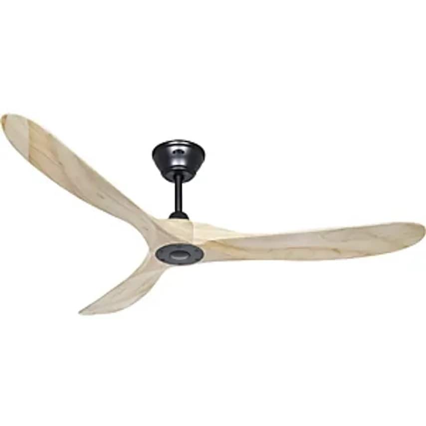 CASAFAN Eco Genuino Ceiling Fan, Rotor Blade 1520 mm, Natural Finish/Matt Black