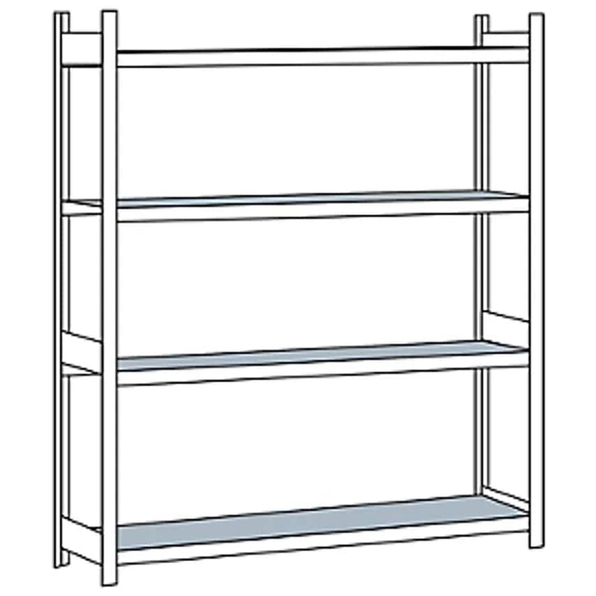 SCHULTE Wide Span Shelf Unit, with Steel Shelf, Height 2500 mm, Width 2500 mm, S