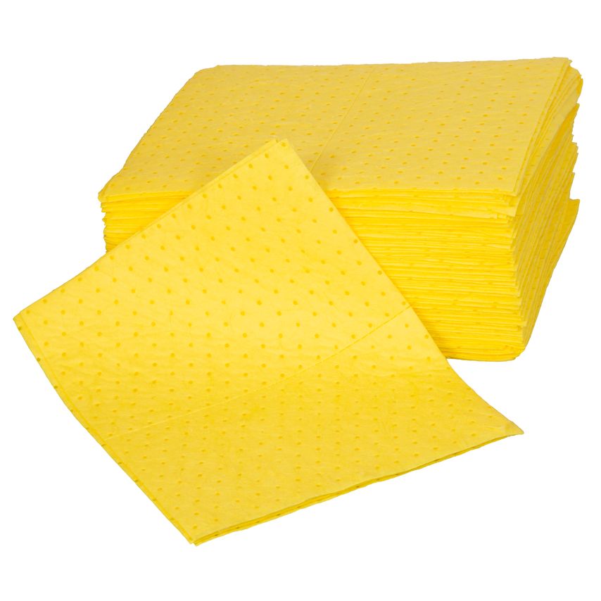 Medium Weight Absorbent Chemical Pads - Poly Pack of 100