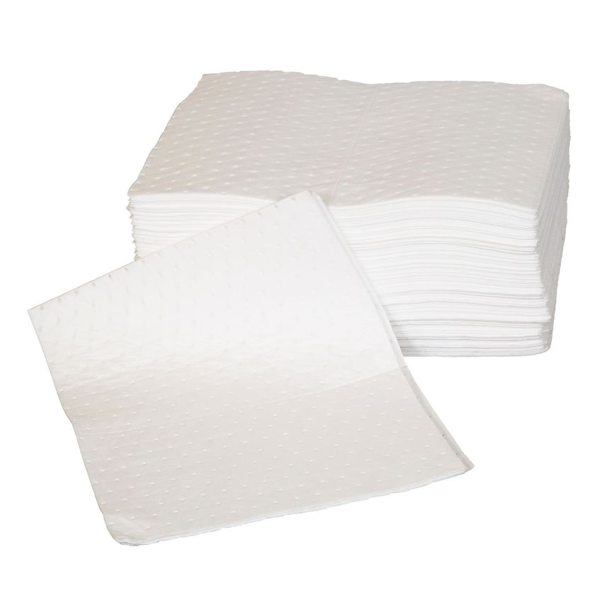Double Weight Oil & Fuel Absorbent Pads - Poly Pack of 100