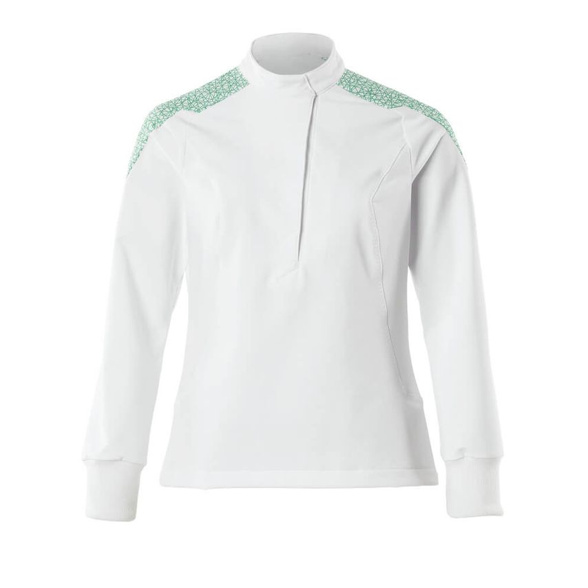Mascot Food & Care Smock, White/Grass Green, Large