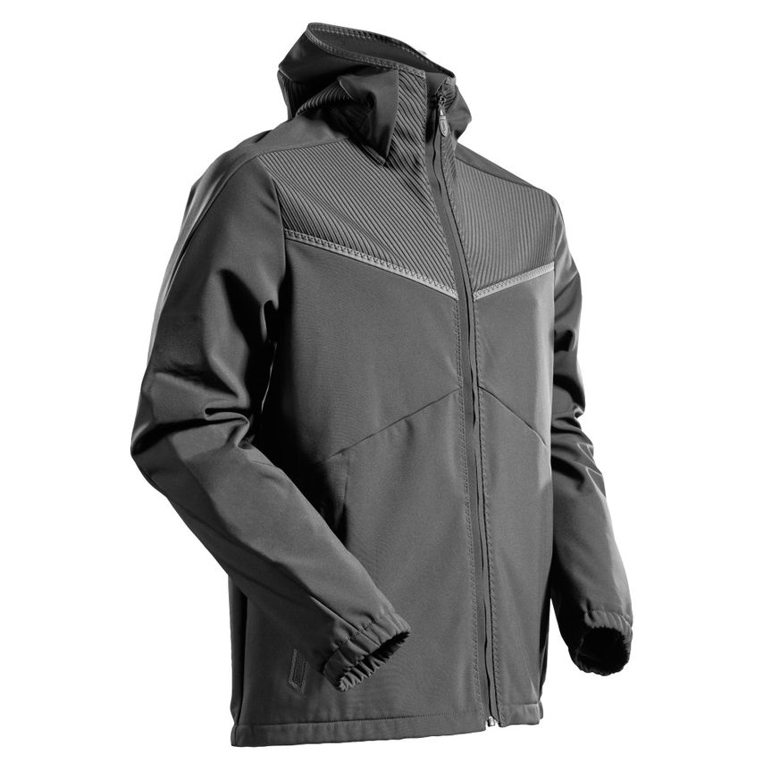 Mascot Customized Softshell Jacket with Hood, Stone Grey, 3XL