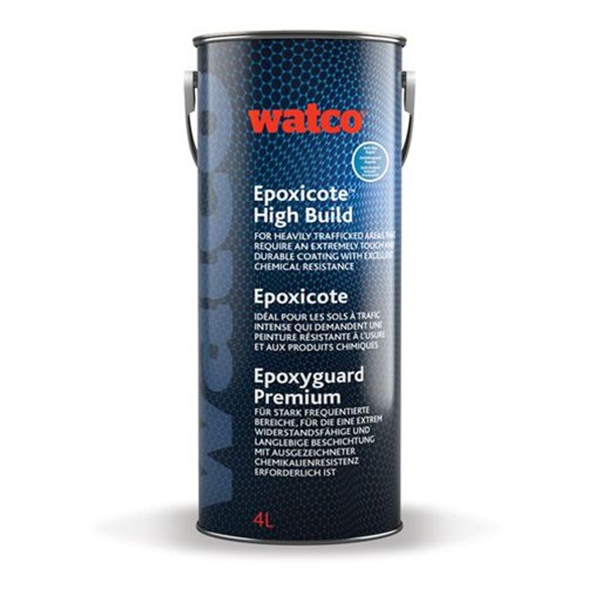 Watco Epoxicote High Build Anti Slip Rapid Black, 4L- you get 6