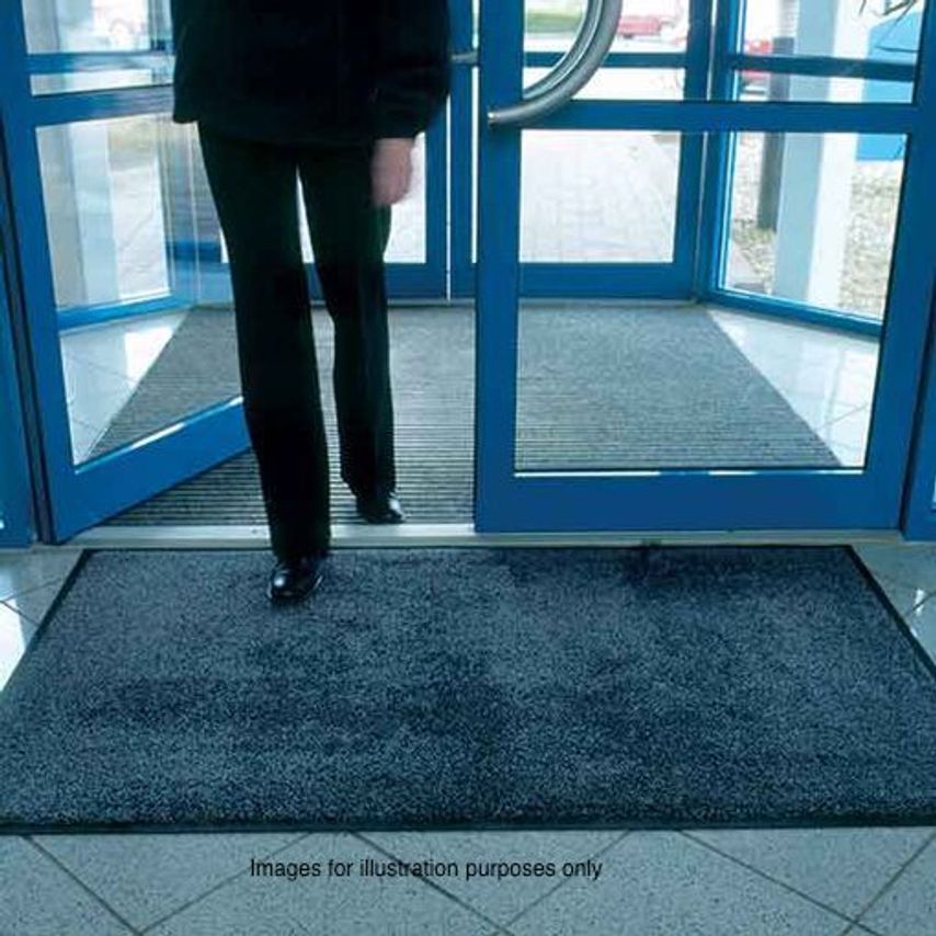 Watco Washable Entrance Mat Black/Blue, 0.6m X 0.85m