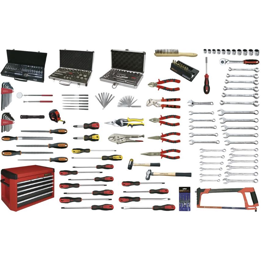 EGA Master Set of Building Maintenance 227 Pcs. with Roller Cabinet 59156