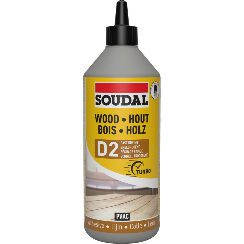 Soudal D2 PVAc Wood Adhesive White, Dries Clear 750g- you get 6