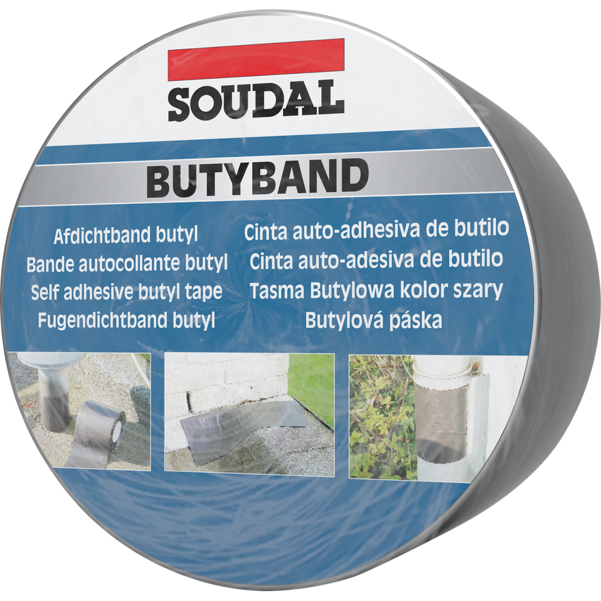 Soudal Butyband Butyl Flashing Tape Lead 10m, 75 mm Wide- you get 8