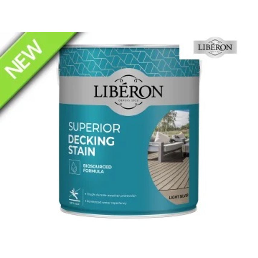 Liberon Superior Decking Stain Light Silver 2.5L