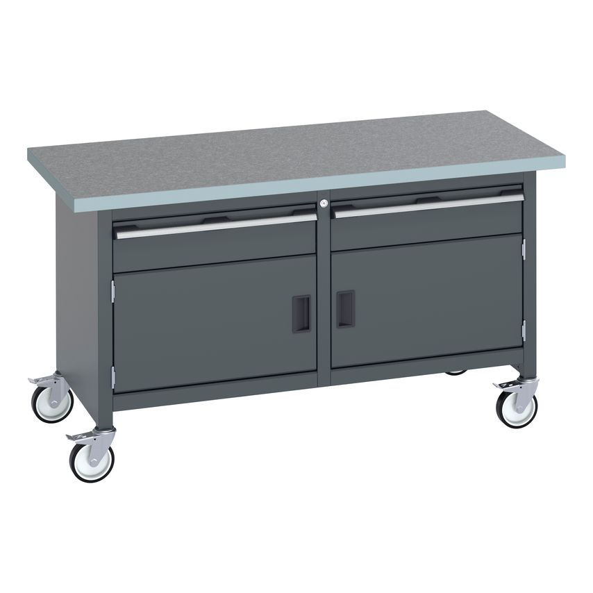 cubio Mobile Storage Bench (Lino) 1 drawer-door/1 Drawer-Door. WxDxH 1500x750x84