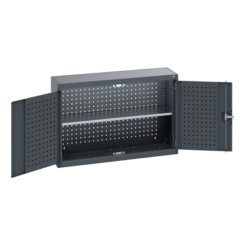 cubio Cupboard With Perfo Backpanel And 1x Shelf. WxDxH 1050x325x700mm. Ral 7016