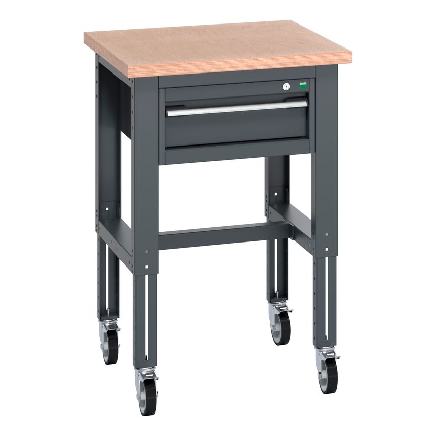 cubio Mobile Bench Adj Height (Mpx) With 1 Drawer Cabinet. WxDxH 750x750x840-114