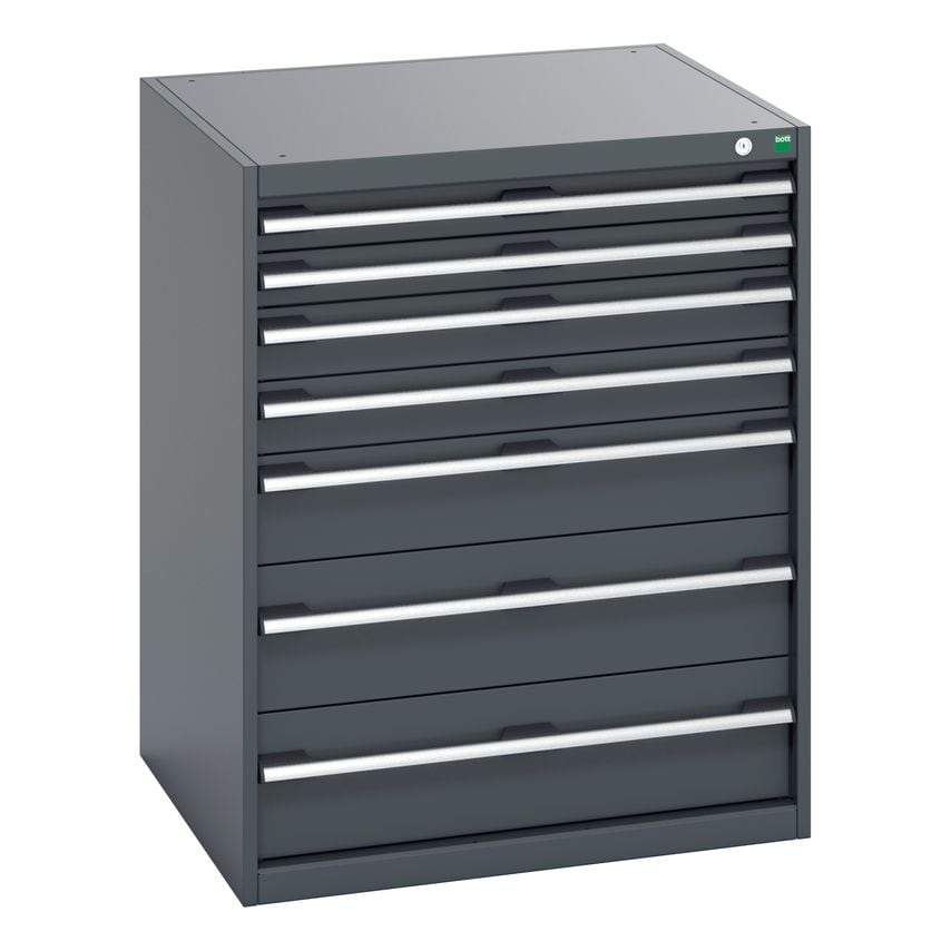 cubio Drawer Cabinet With 7 Drawers (200kg) WxDxH 800x750x1000mm. Ral 7016/7016