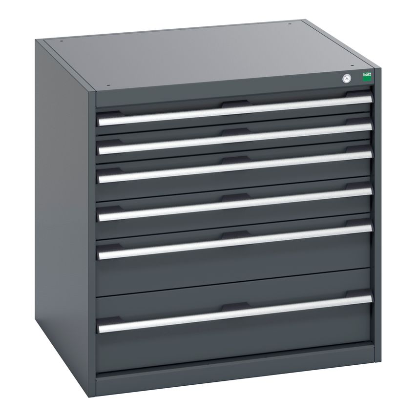 cubio Drawer Cabinet With 6 Drawers (200kg) WxDxH 800x750x800mm. Ral 7016/7016