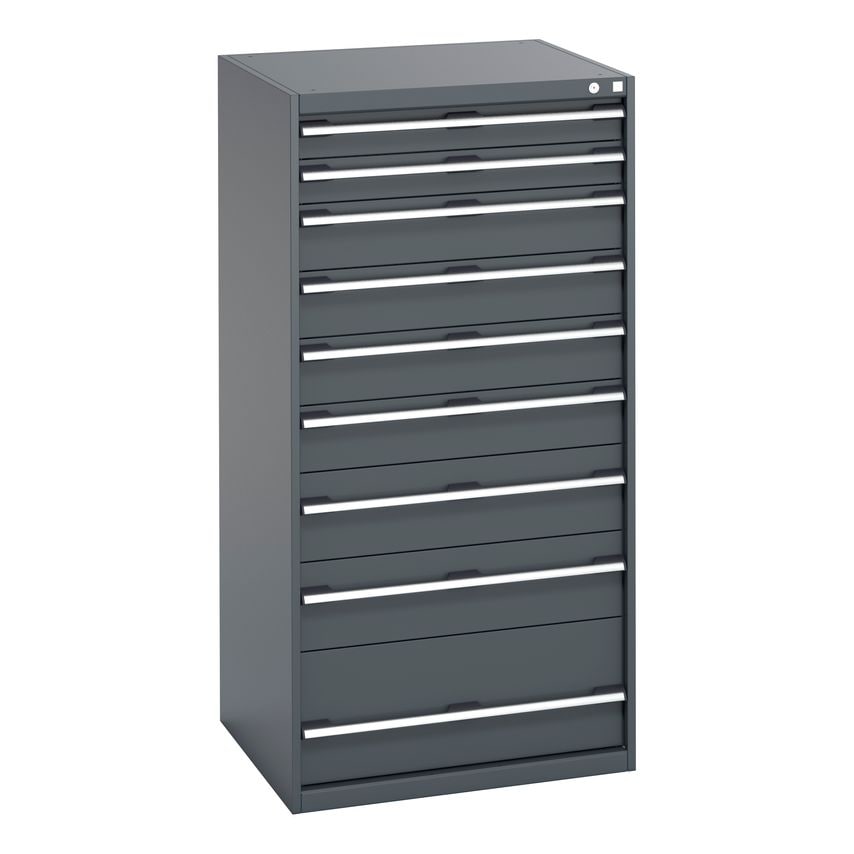 cubio Drawer Cabinet With 9 Drawers. WxDxH 800x750x1600mm. Ral 7016/7016