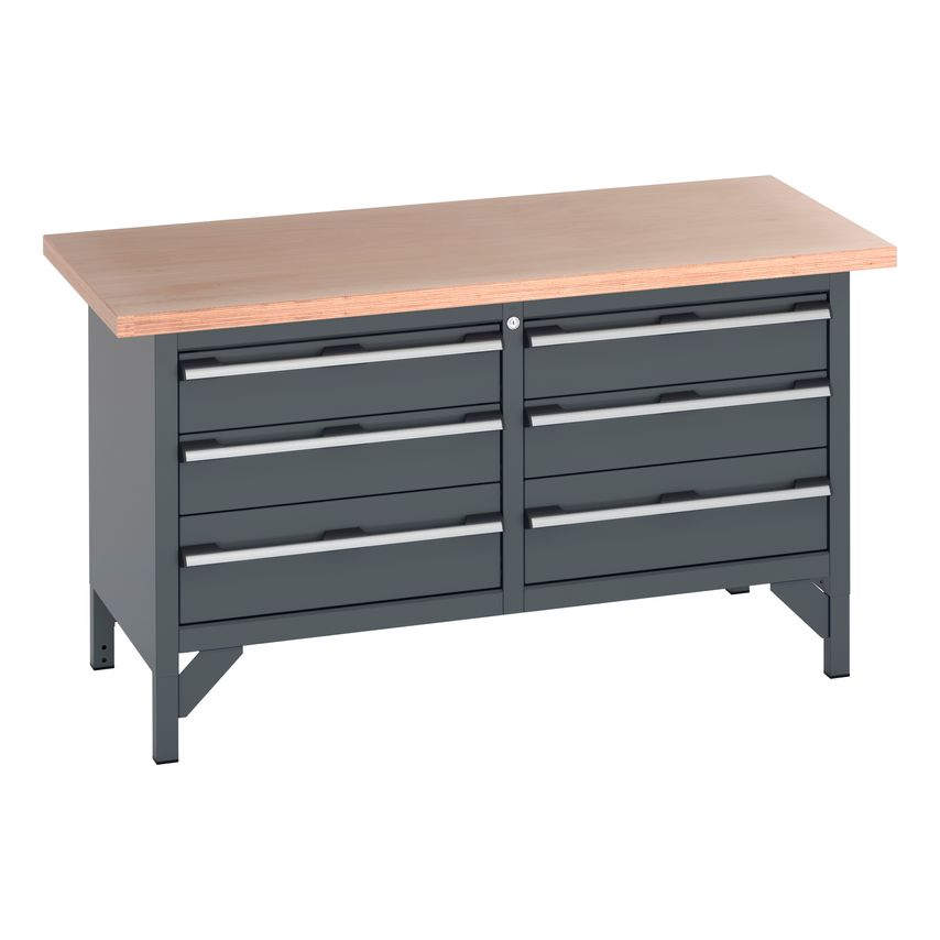 cubio Storage Bench (Mpx) 3 drawers/3 Drawer. WxDxH 1500x750x840mm. Ral 7016/701