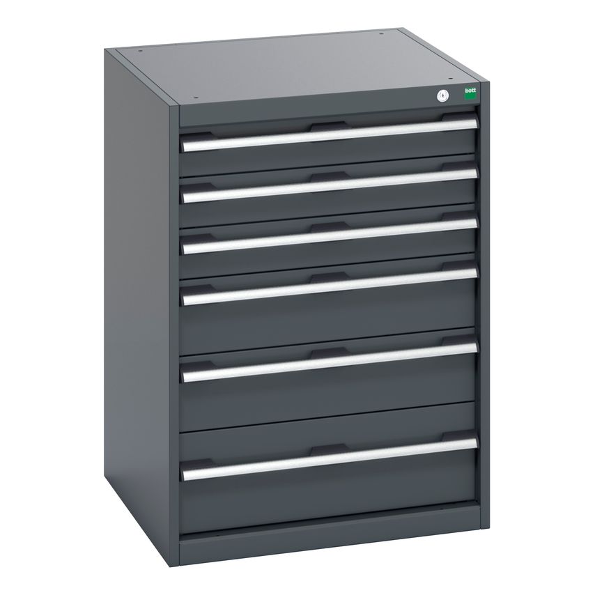 cubio Drawer Cabinet With 6 Drawers. WxDxH 650x650x900mm. Ral 7016/7016