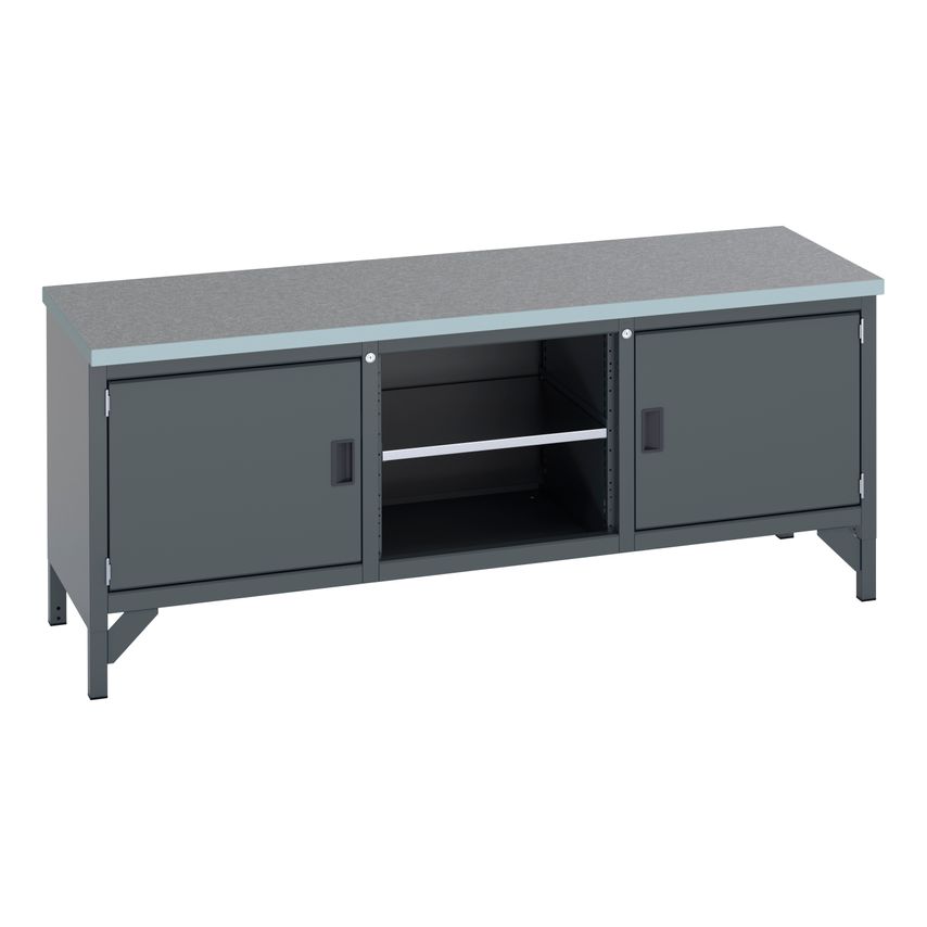 cubio Storage Bench (Lino) Full Cupboard/Mid Shelf/Full Cupboard. WxDxH 2000x750