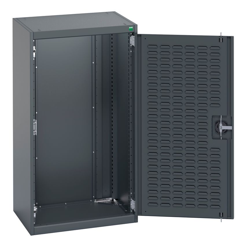 cubio Cupboard With Louvre Doors. WxDxH 650x525x1200mm. Ral 7016/7016
