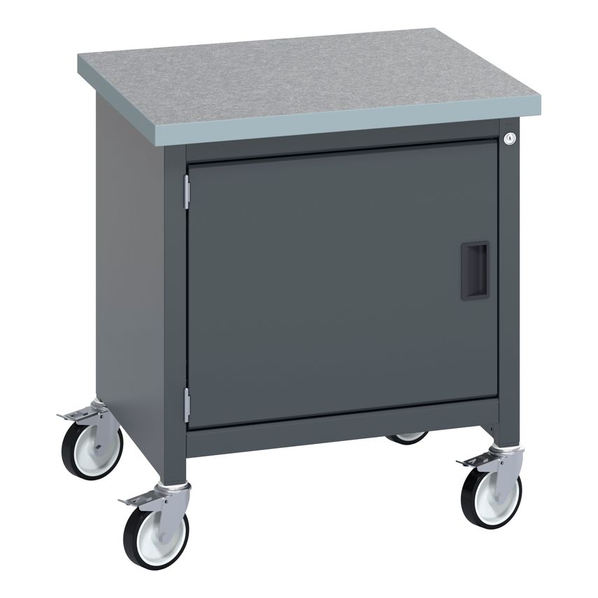 cubio Mobile Storage Bench (Lino) Full Cupboard. WxDxH 750x750x840mm. Ral 7016/7