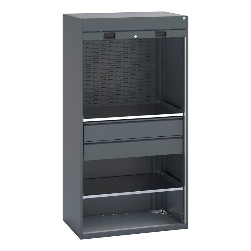 cubio Cupboard 2x Shelves 2x 175 Drws 2x Louvre Panels. WxDxH 1050x650x2000mm. R