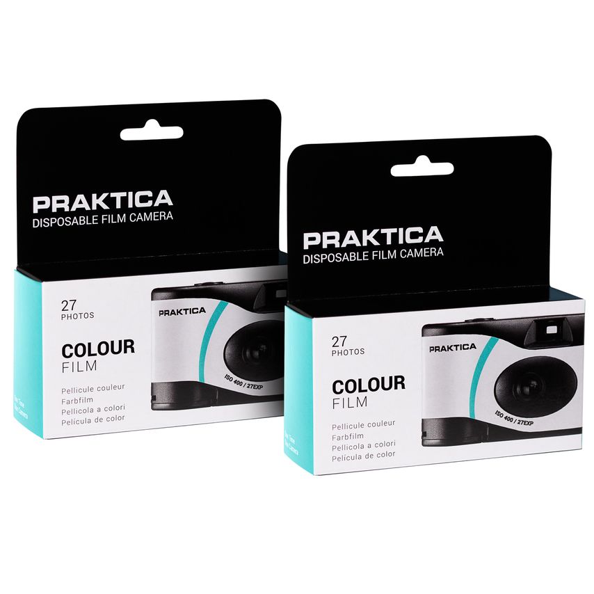 Luxmedia 35mm Disposable Film Camera with Flash 27 Exposure ISO400 Film, Pack of 2