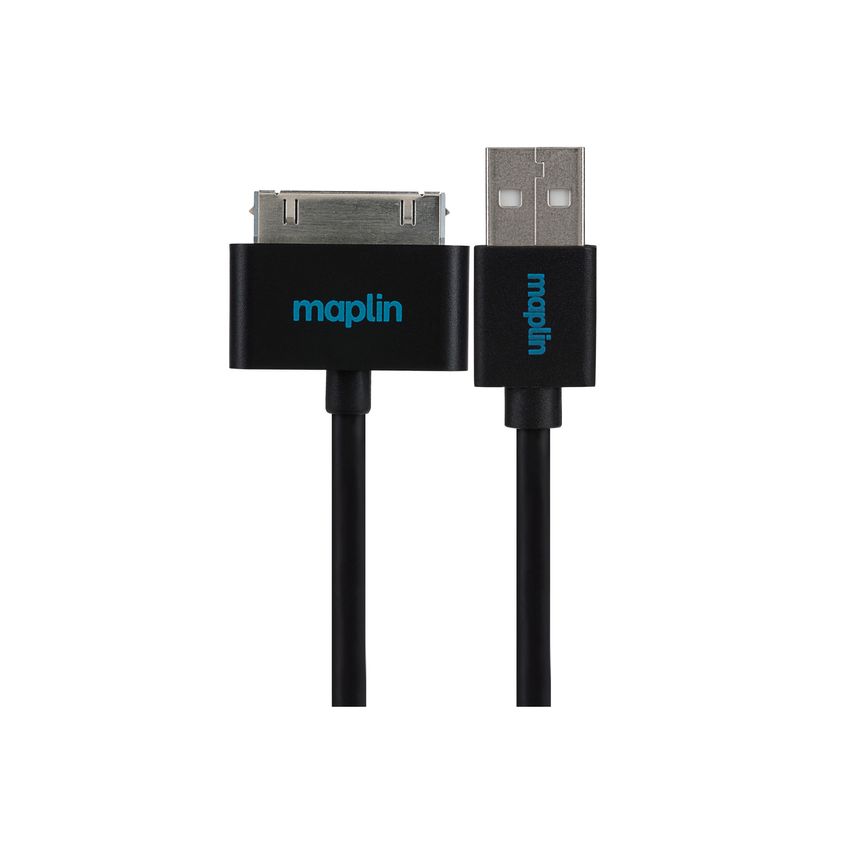 Maplin 30 Pin Samsung Connector To Usb-A Cable 1.5m Black