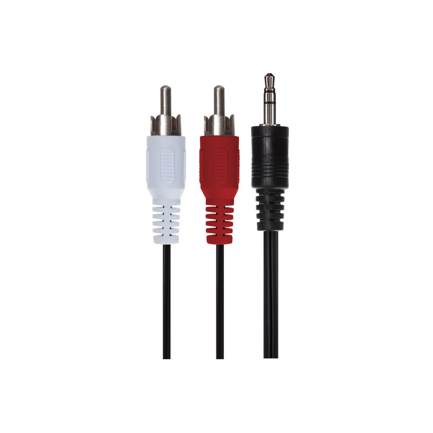 Maplin 3.5mm Aux Stereo 3 Pole Jack Plug To Twin Rca Phono Cable 5m Black