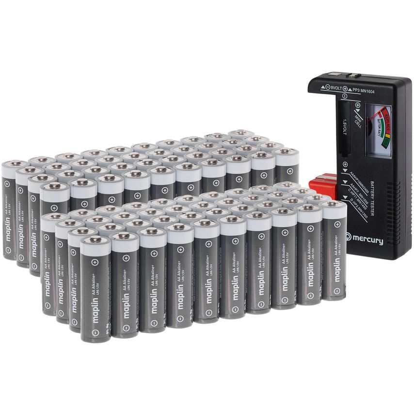 Alkaline Batteries with Free Battery Tester