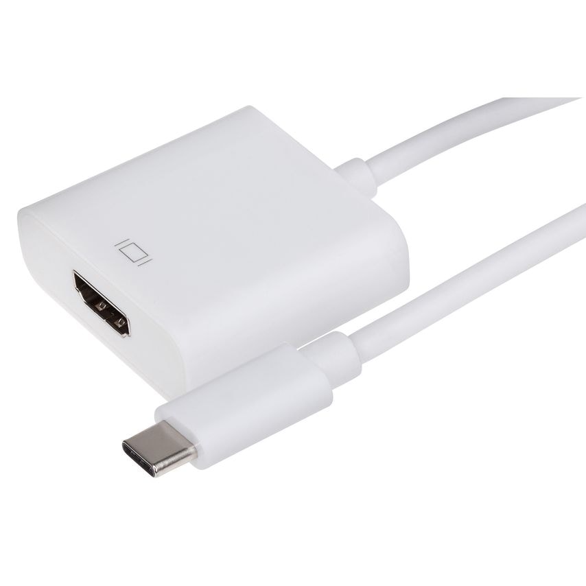 Nikkai USB-C To Hdmi 3.1 Adapter 4K Ultra Hd @30Hz - White, 12cm