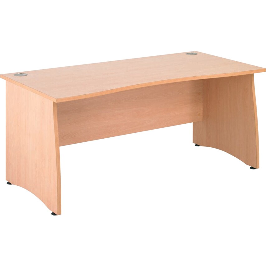 Atmosphere 1600mm LH Wave Panel End Desk Beech
