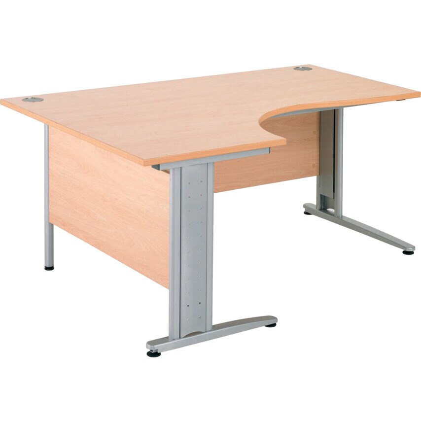 Atmosphere 1600mm LH Single Cant Crescent Desk Beech