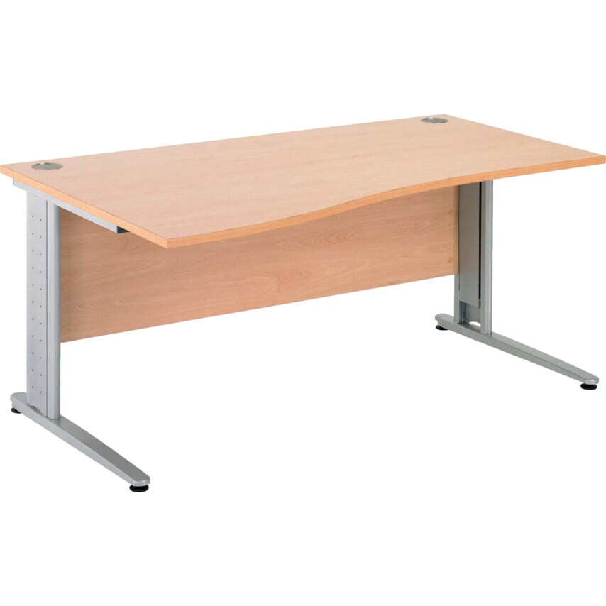 Atmosphere 1800mm LH Single Cant Wave Desk Beech