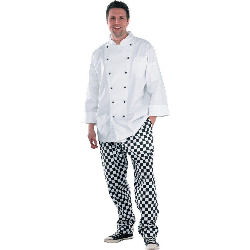 CCCTBLW Mens XX Large Black & White Chef Trousers