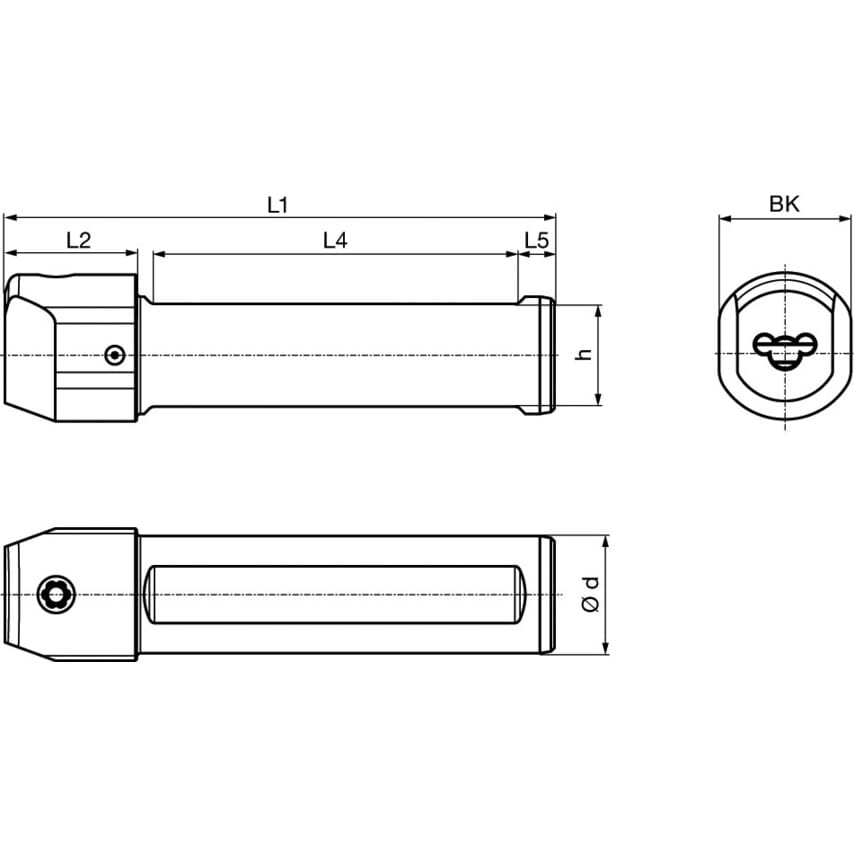 Guhring 25300 GB106.0025 25.00mm Round Shank Clamping Screw Top Holder