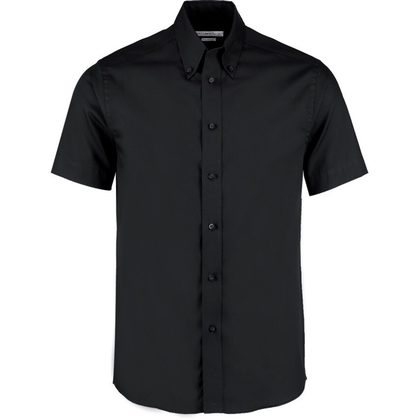 Kustom Kit KK187 Premium Oxford Shirts/Sleeve Black 17.5"