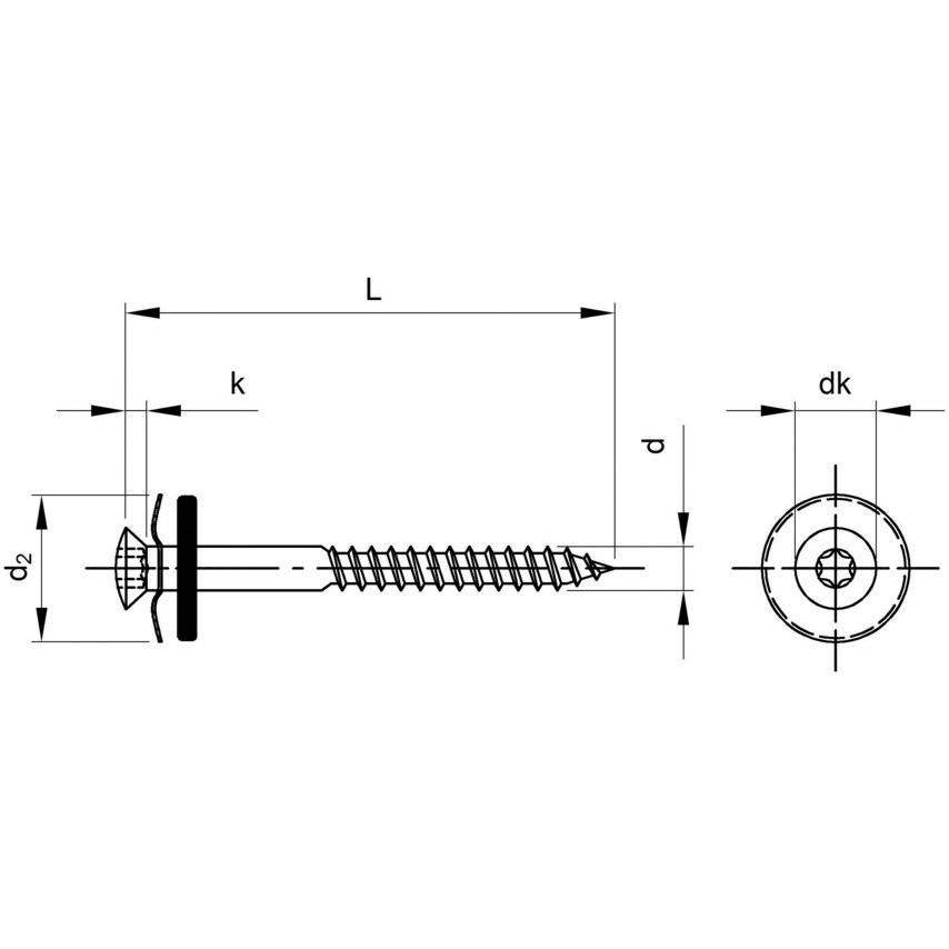 Matlock 4.5x35mm TX Woodscrew C/W20mm Washer A2 CU Plated (BX-200)