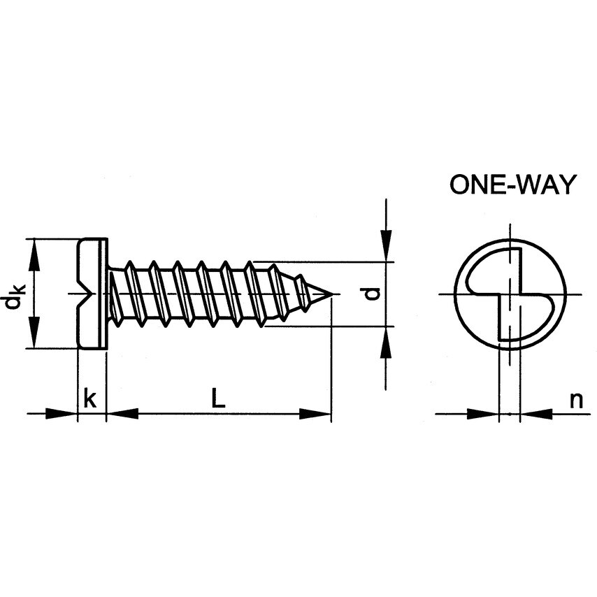 Qualfast 4.8x32mm Security 1-WAY Tap Screw A2- you get 100