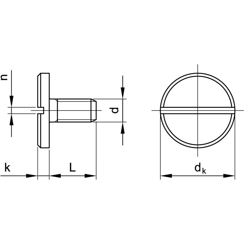 Qualfast M6x20 Slotted Pan Head Screw Large Head A2- you get 50