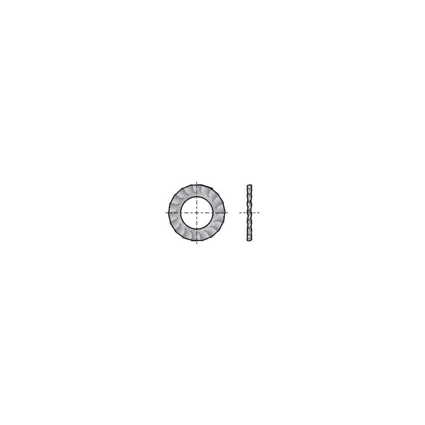 Qualfast 1/2 External Serrated Lock Washer - A2 Stainless Steel Asme- you get 10