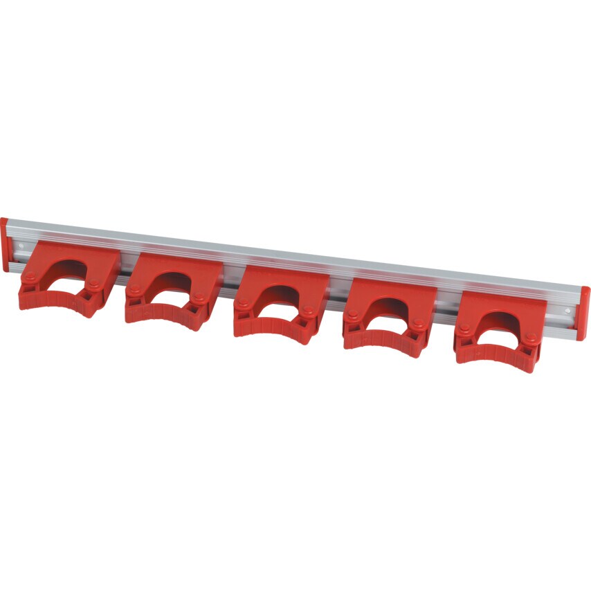 Salmon Hygiene Technology 515mm Plastic Hanging Rail + 5 Hangers - White