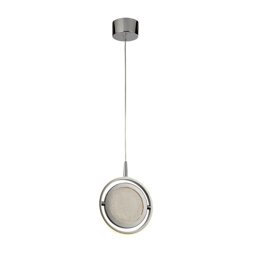 Netlighting Gyroscope 1 Light Led Ring Pendant Chrome, Crystal Sand 3000K