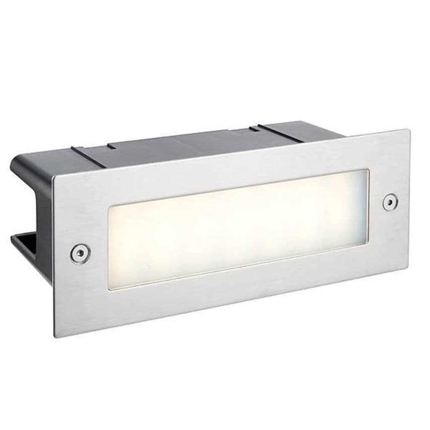 Seina Integrated LED Outdoor Recessed Light Marine Grade Brushed Stainless Steel, Frosted Ip44
