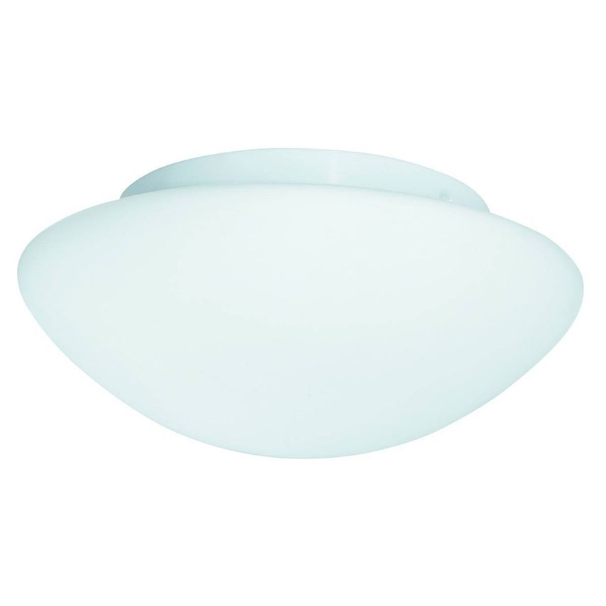 Searchlight Lighting 1 Light Bathroom Flush Ceiling Light Round White with Opal